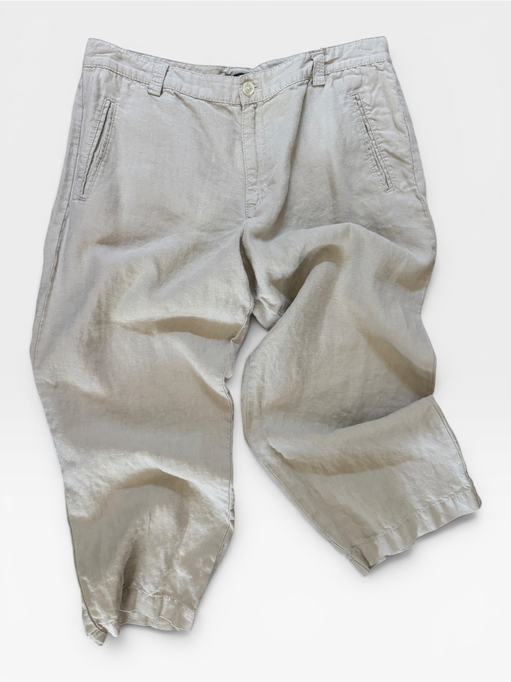 Ralph Lauren 100% Linen Pants Tan Beige Size 16